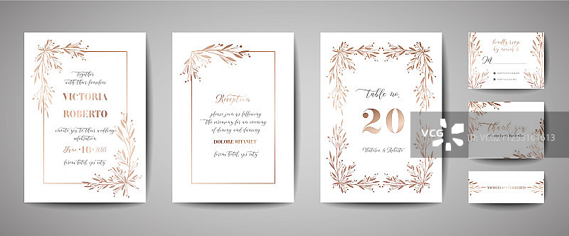 花卉婚礼请柬图片素材