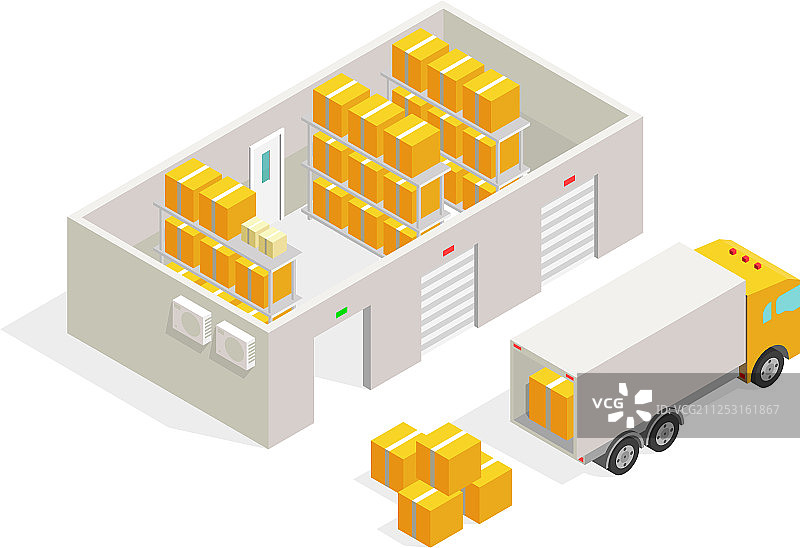 仓库邮局包裹派送物流图片素材