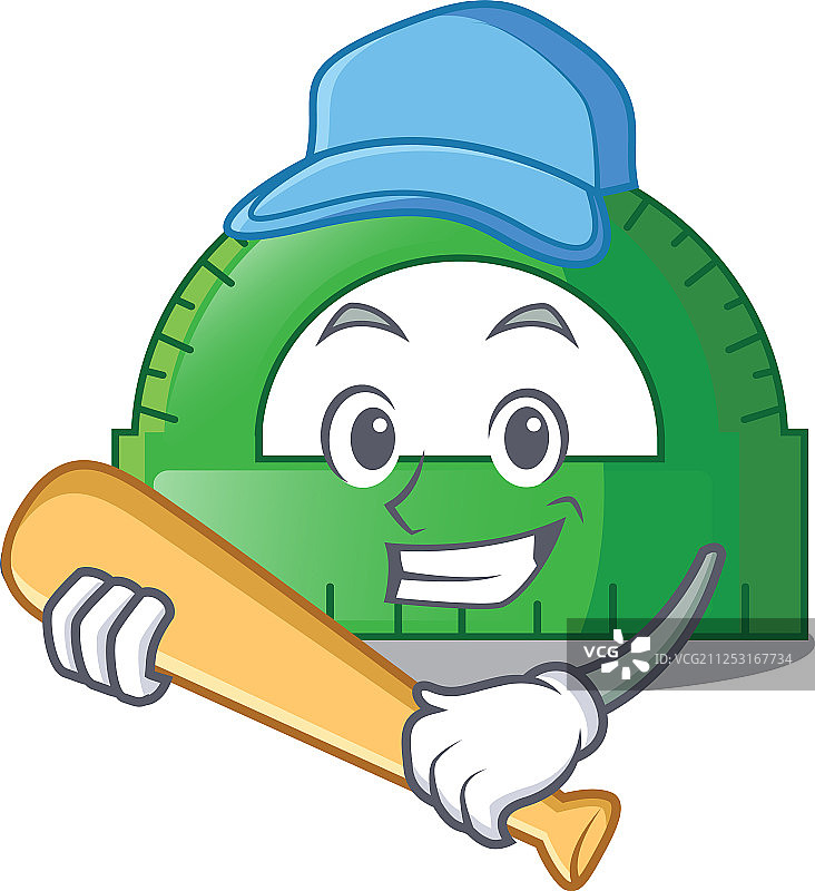 卡通量角器人物棒球比赛图片素材