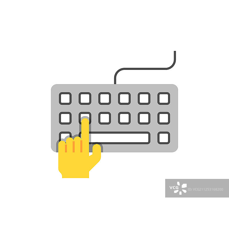 在键盘上打字（扁平风格）图片素材