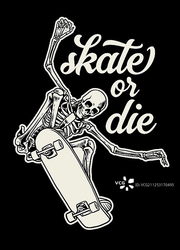 滑板骷髅徽章设计图片素材
