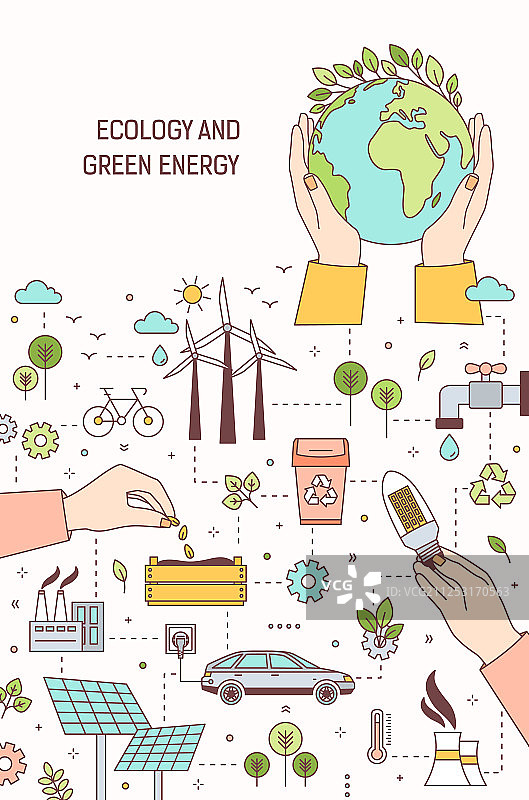 手捧地球海报模板图片素材