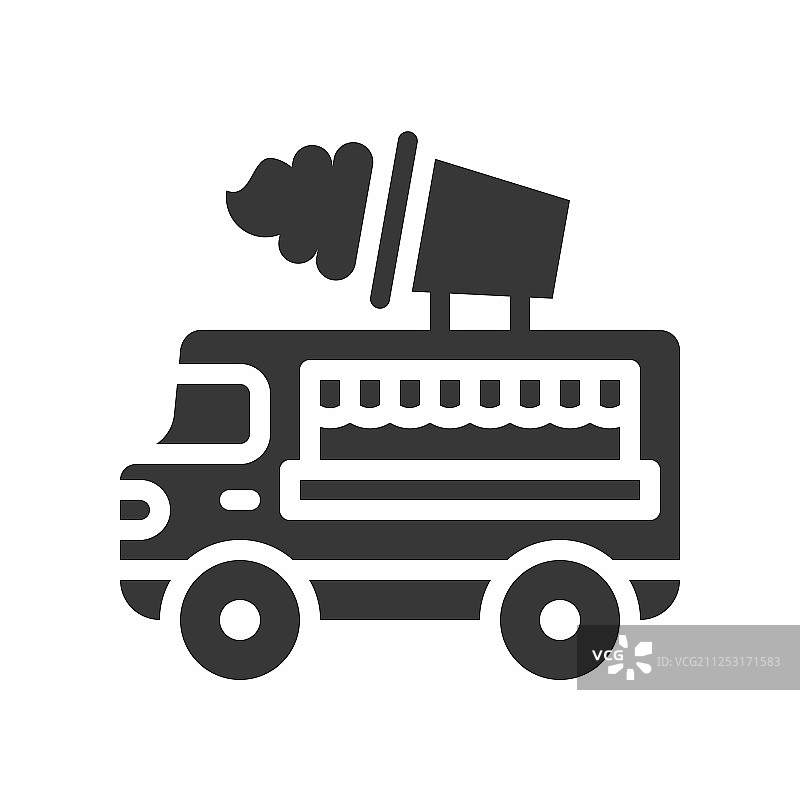 冰淇淋车餐车实体风格图标图片素材