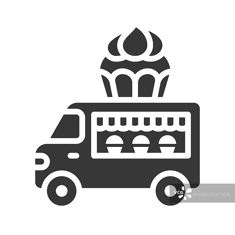纸杯蛋糕餐车食品车实体风格icon图片素材