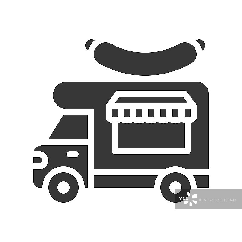 香肠餐车扁平风图标图片素材