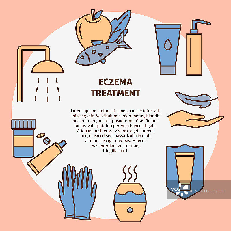 湿疹治疗概念横幅图片素材
