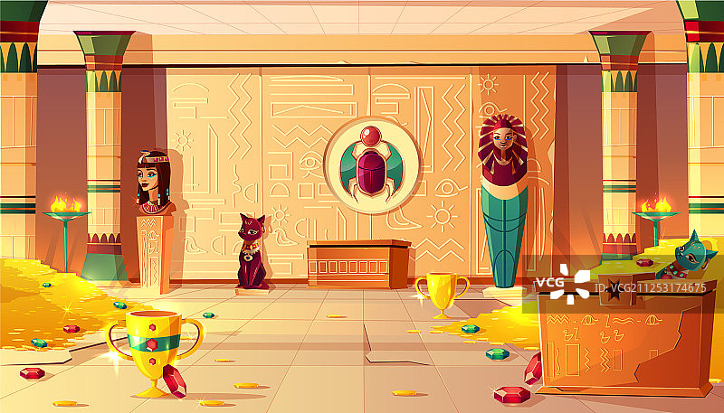 陵墓内部的埃及金字塔图片素材