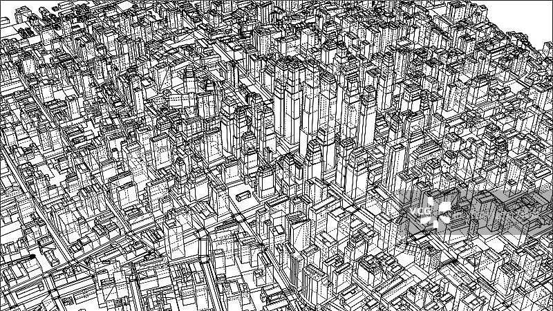 线框城市蓝图风格图片素材