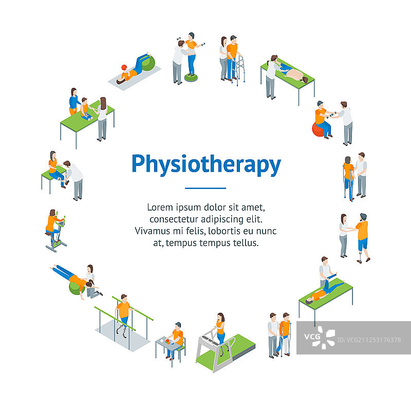 理疗人员banner卡片圆形3D图片素材