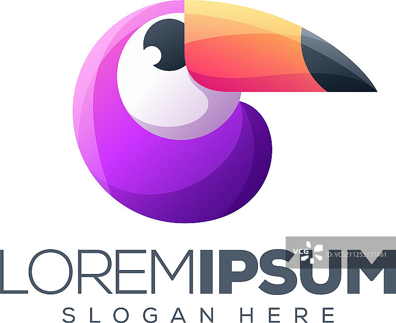 彩色巨嘴鸟Logo设计图片素材