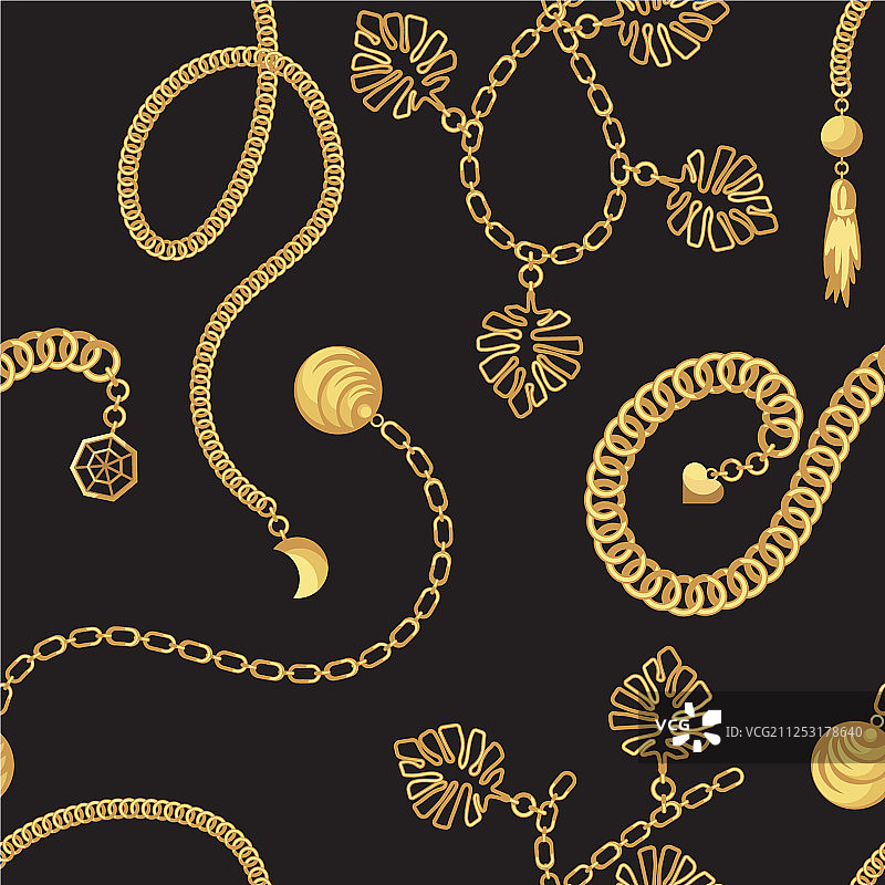 金色链条腰带图案时尚设计图片素材