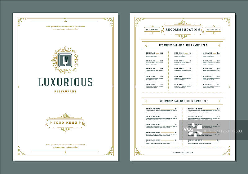 餐厅菜单设计标签宣传册图片素材