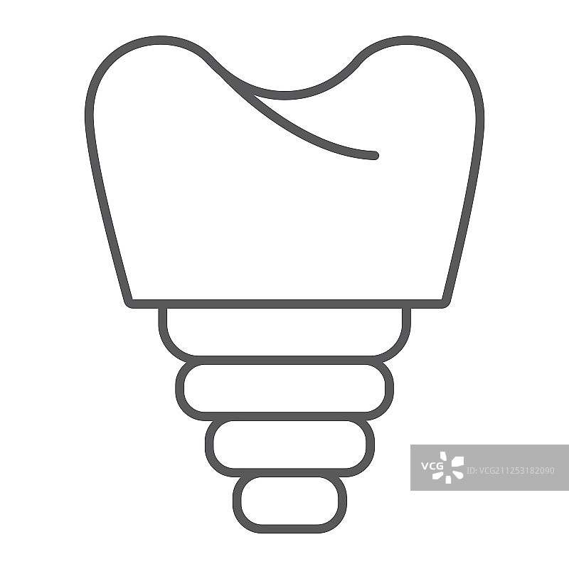 牙科植入物细线图标牙齿和牙科图片素材