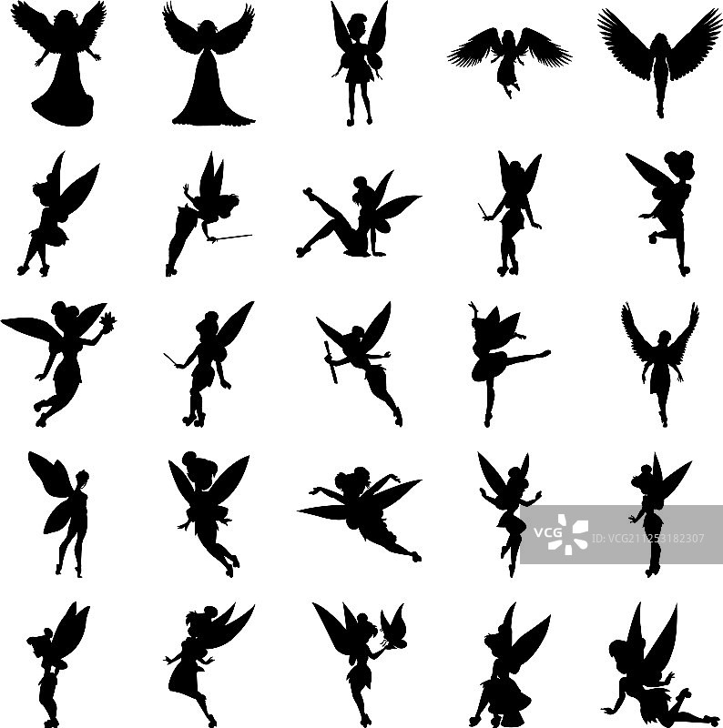 仙女剪影素材包图片素材
