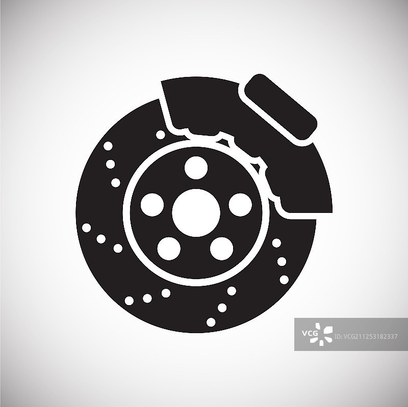 白色背景上的汽车刹车盘图标图片素材