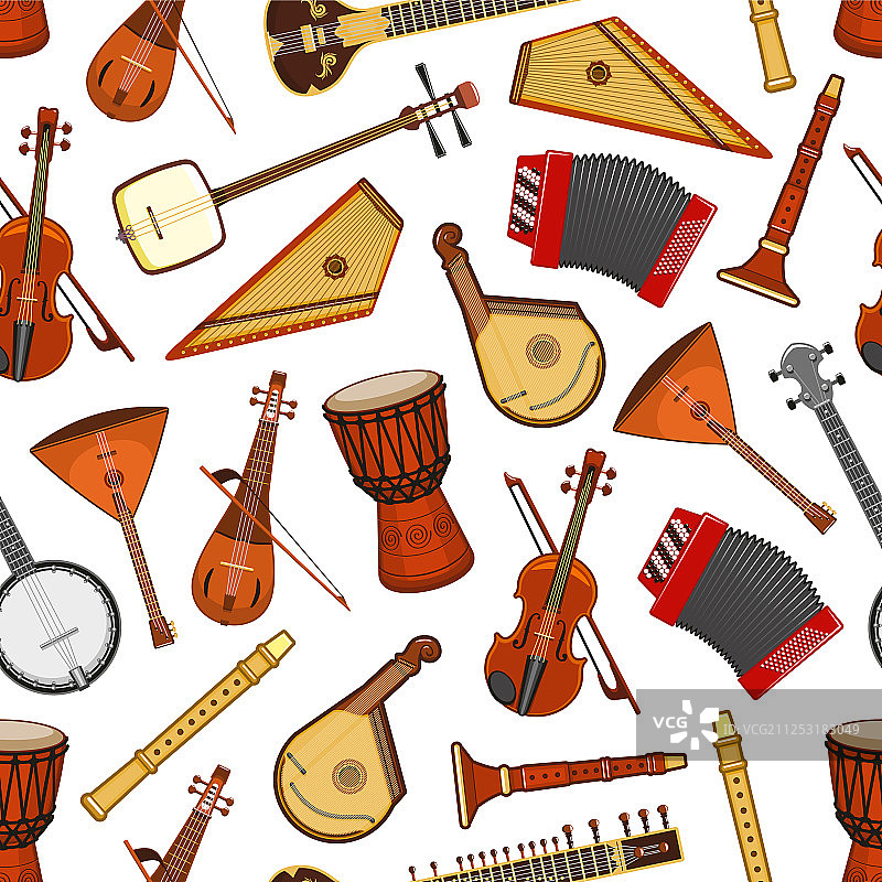 民族乐器无缝图案图片素材