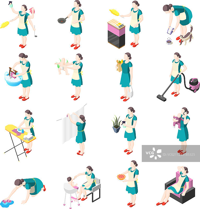 受折磨的家庭主妇2.5D图标图片素材