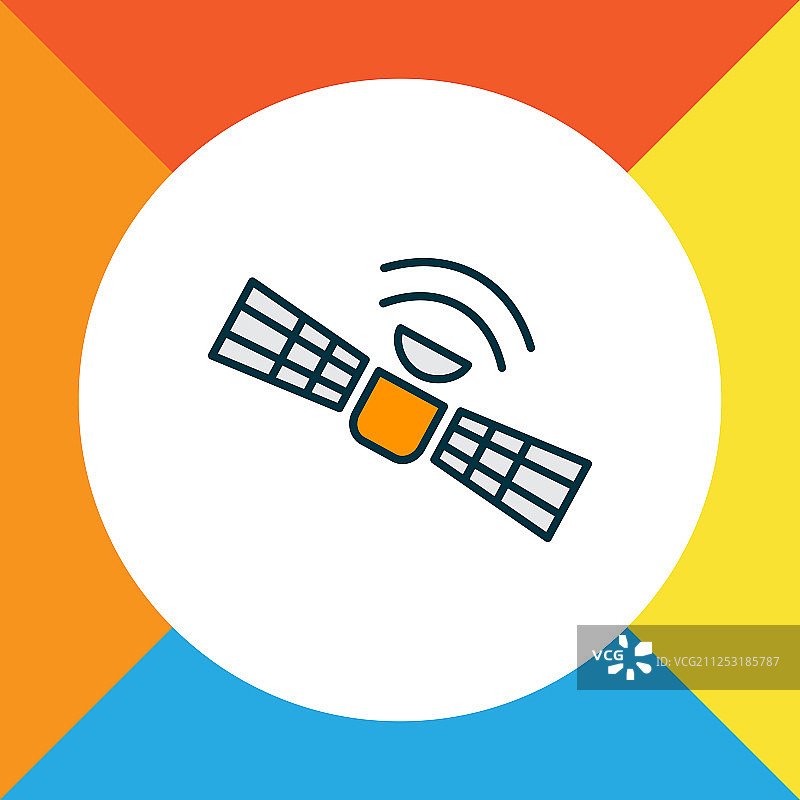 彩色卫星图标符号图片素材