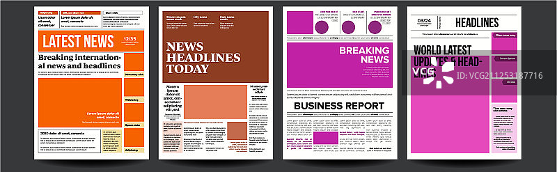 带有文本和图像的报纸封面图片素材