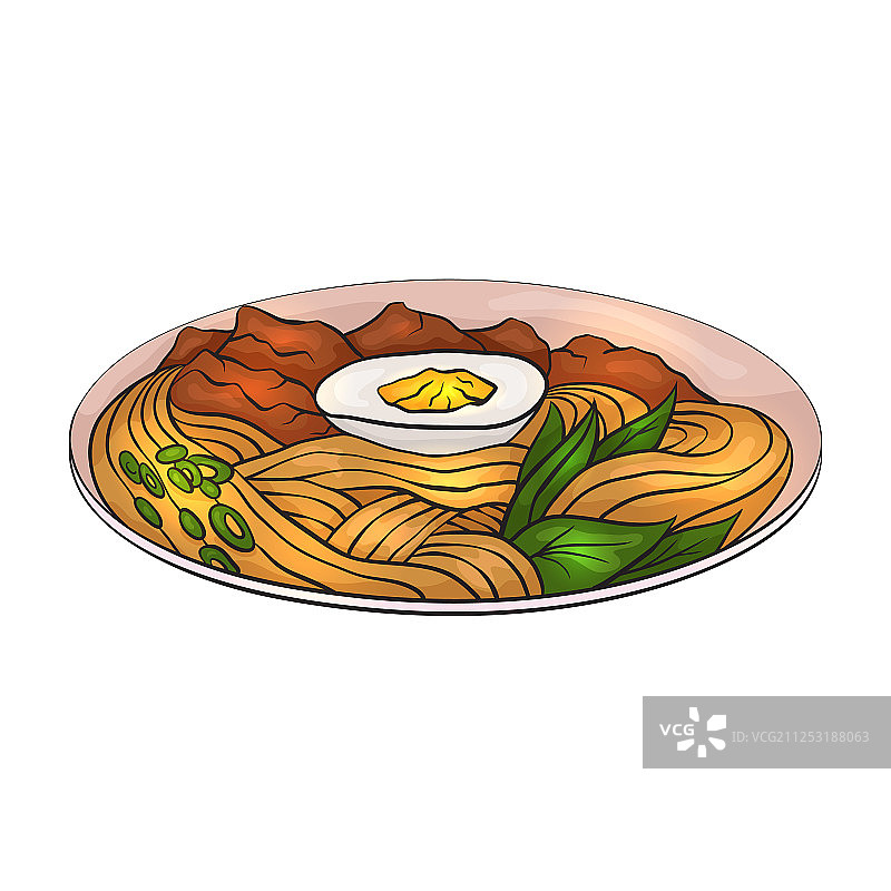 拉面卡通涂色图片素材