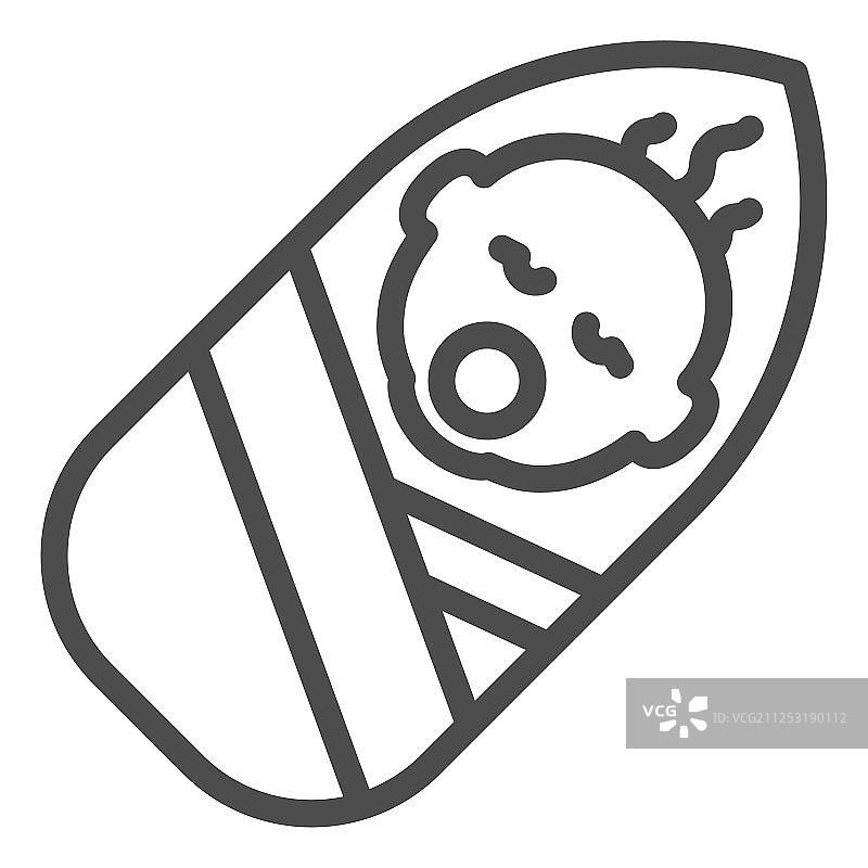 襁褓男婴新生儿线条图标图片素材