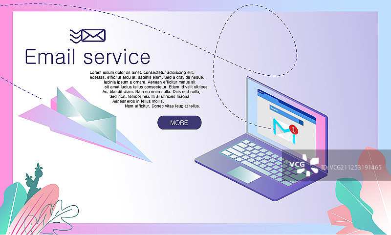 电子邮件服务2.5D图图片素材