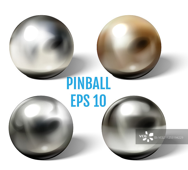 白色表面上的钢制弹珠图片素材