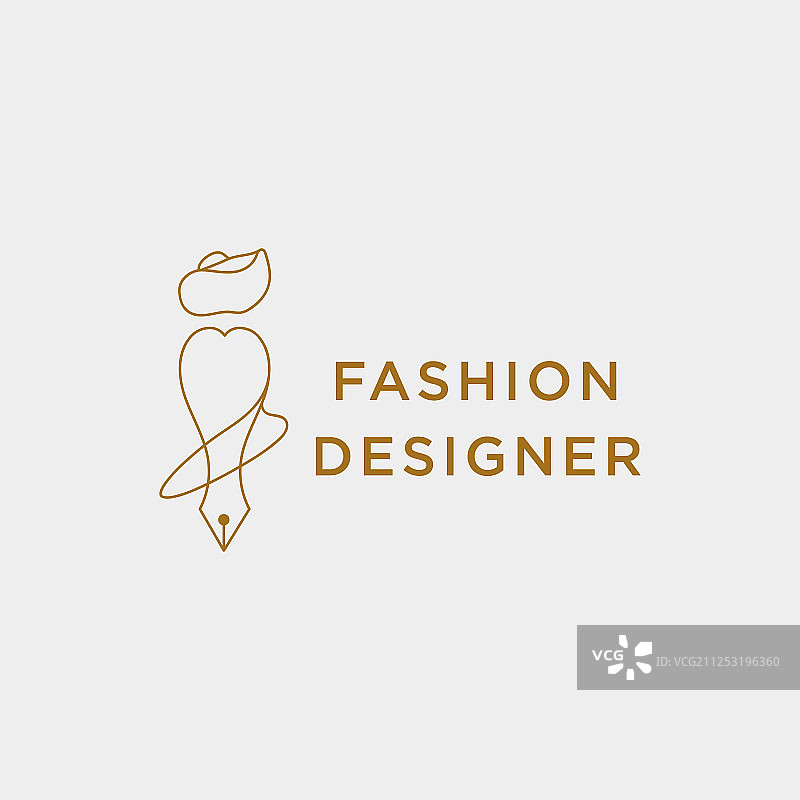 时尚作家或设计师简笔画Logo图片素材