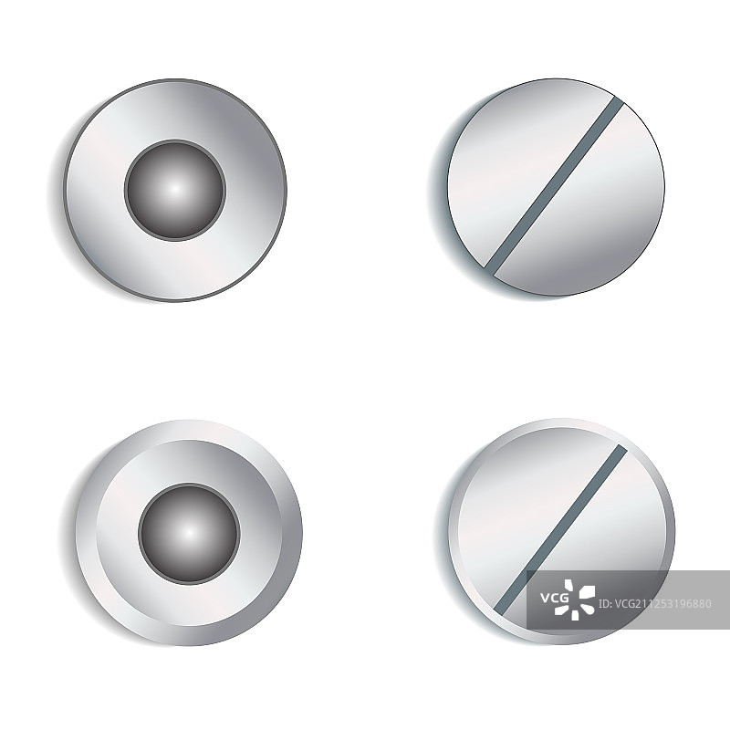 白色背景上的螺丝头图片素材