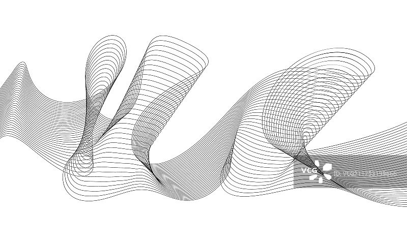 用于数字设计的抽象波浪元件图片素材