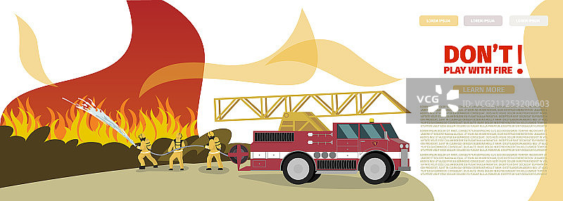 卡通灭火场景图片素材