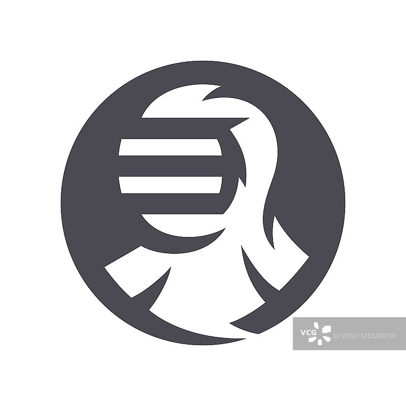 日式剑道头盔剪影标志图片素材