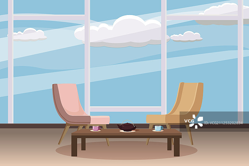 椅子茶桌家具窗户茶壶图片素材