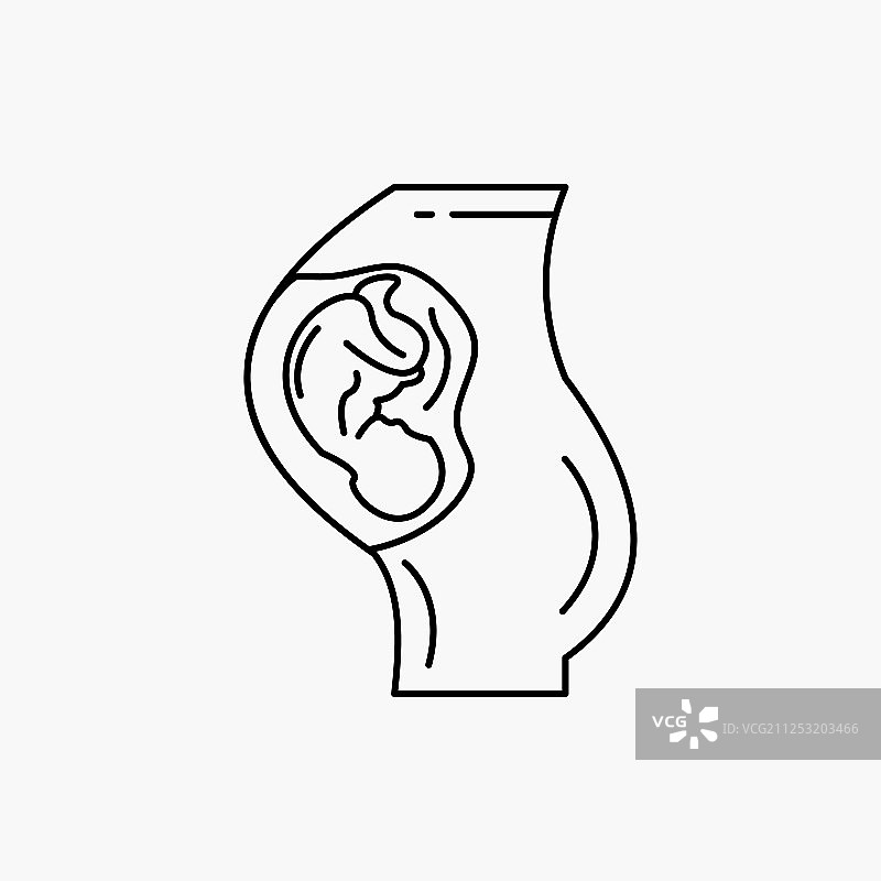 怀孕孕妇婴儿产科线条图片素材