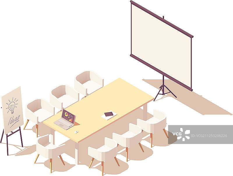 2.5D办公室会议室内部图片素材