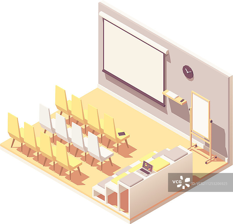 2.5D办公室展示厅内景图片素材