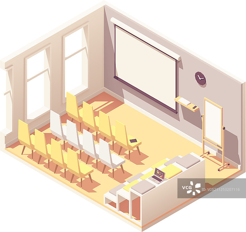 2.5D办公室展示厅内景图片素材