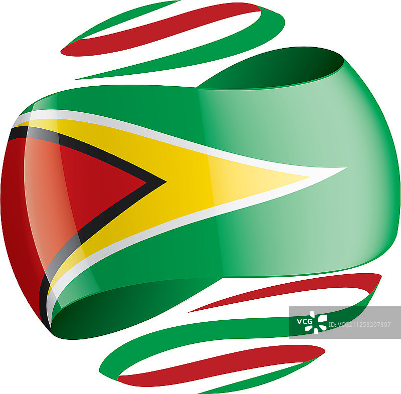 圭亚那国旗上有白色图片素材