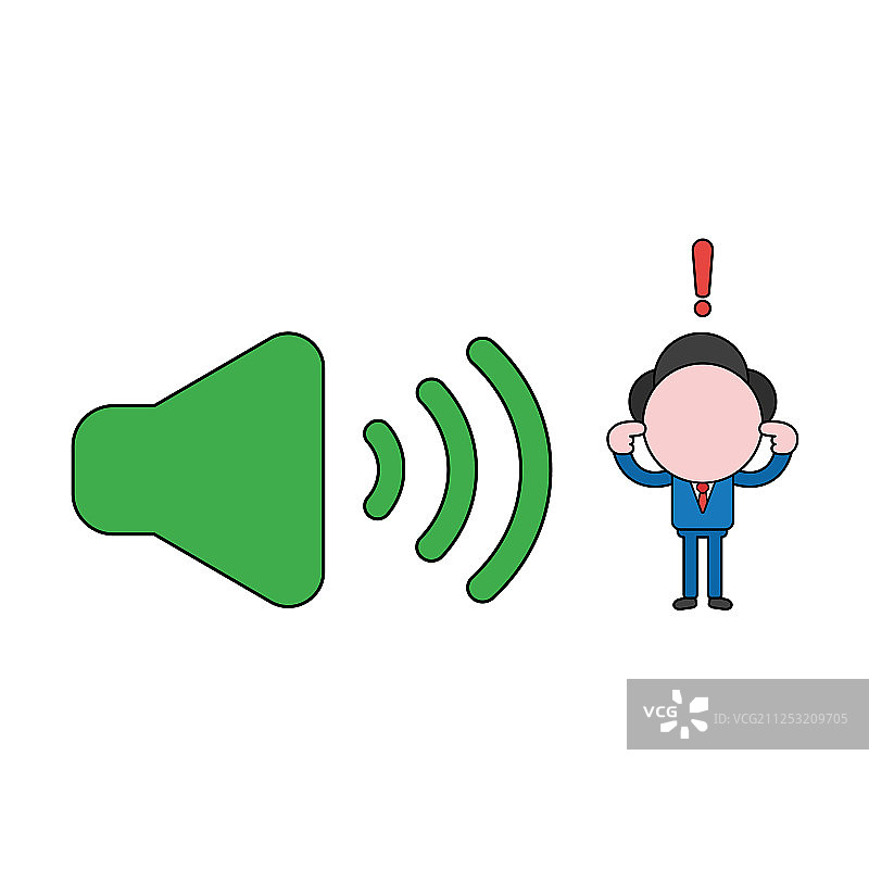 带有声音符号的商人角色图片素材