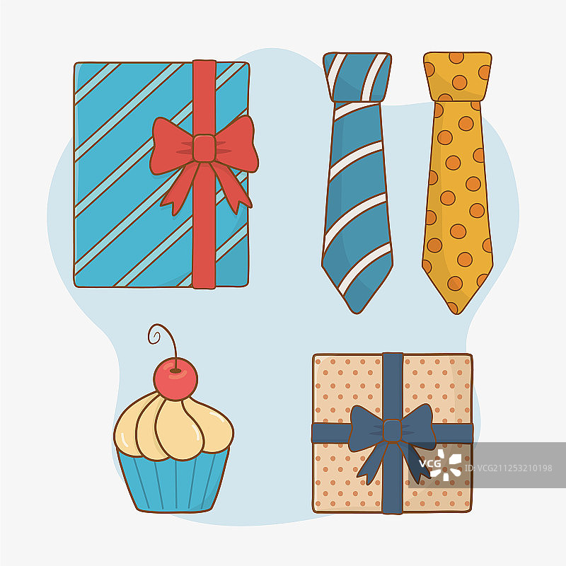 父亲节快乐图标集贺卡图片素材