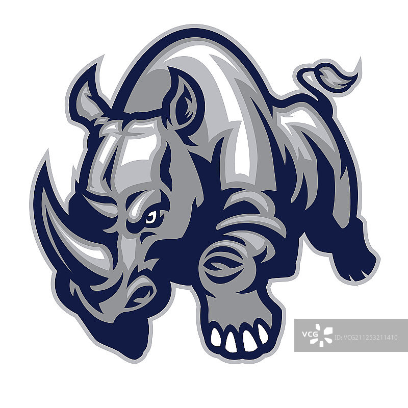 愤怒的犀牛冲锋图片素材