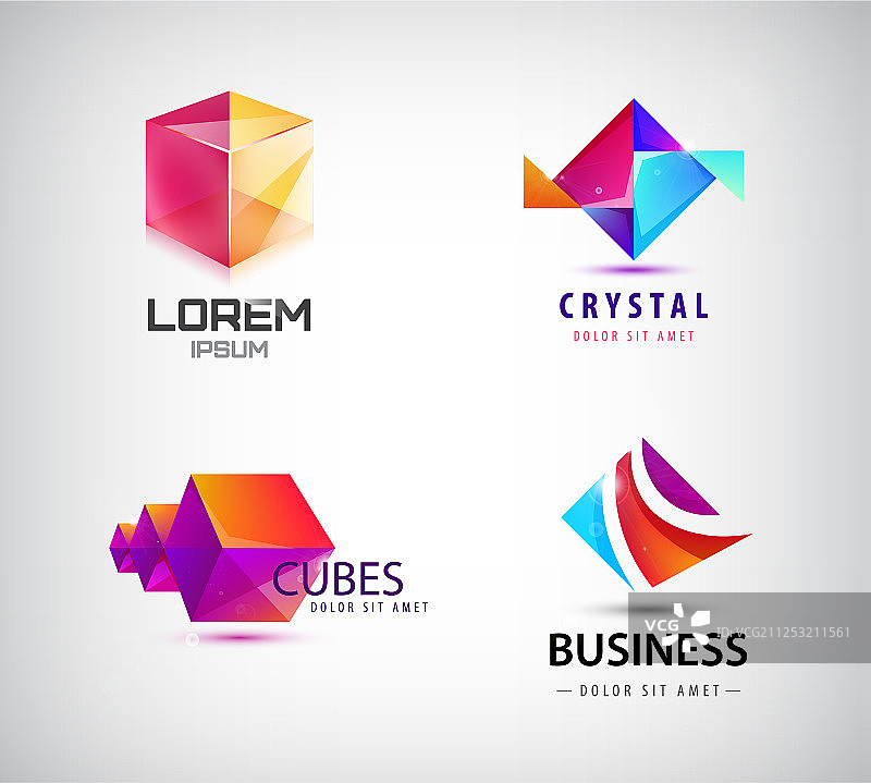 抽象几何3D标志形状图片素材