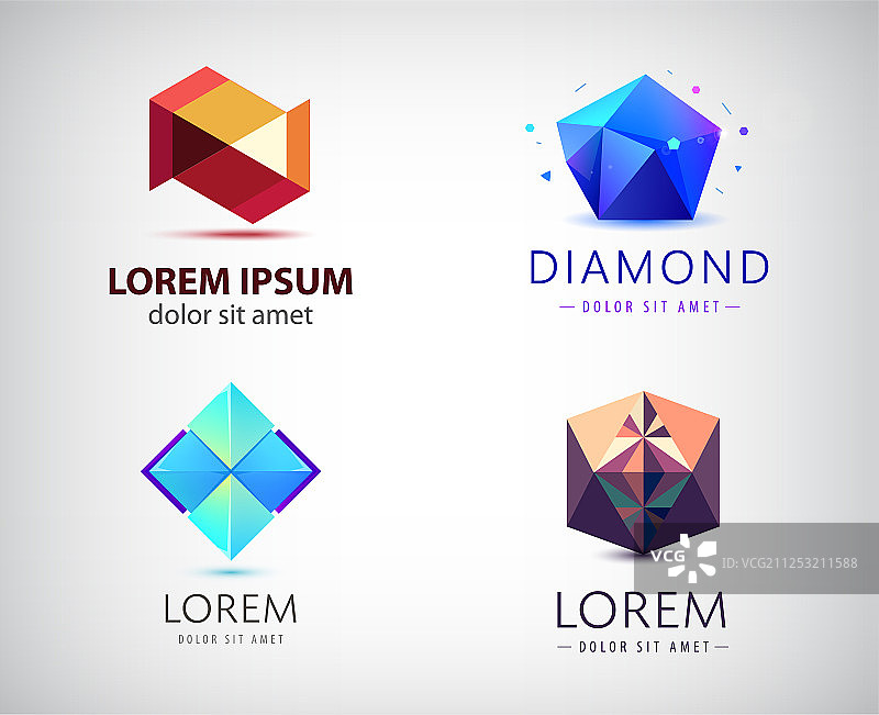 抽象几何3D标志形状图片素材