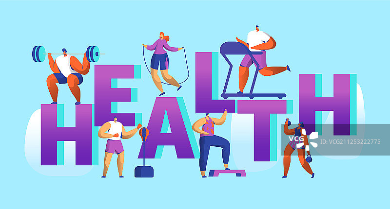 健康生活方式运动横幅有氧健身训练图片素材