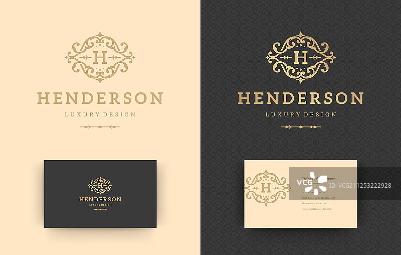 奢华标志花押字徽章模板设计图片素材