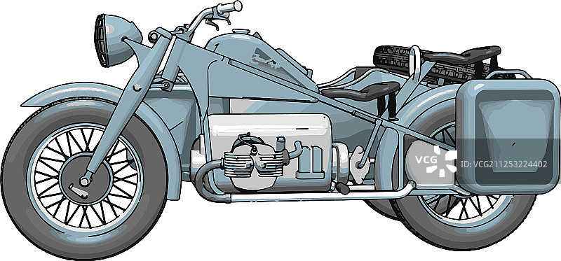 白色背景上的3D军用摩托车图片素材