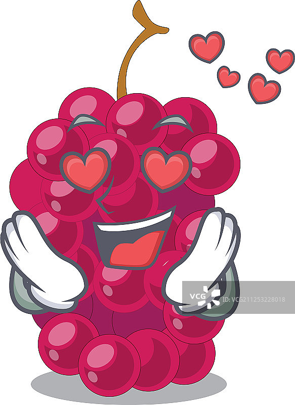 爱心桑葚果片吉祥物碗图片素材