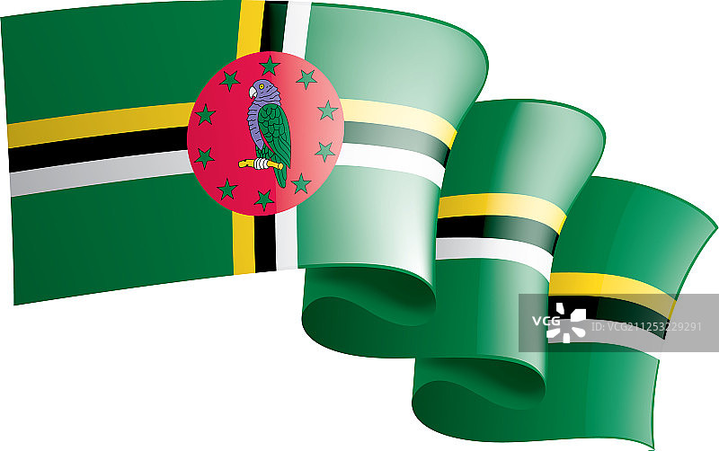 一面白色的多米尼加国旗图片素材