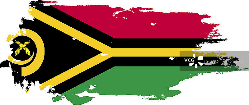 带有瓦努阿图国旗的Grunge风格笔触图片素材
