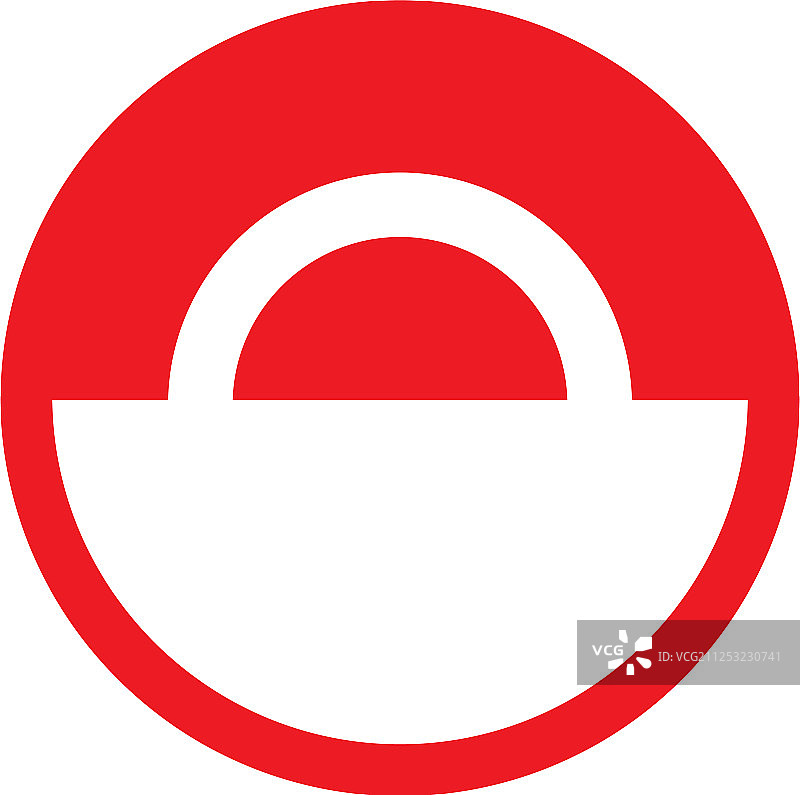 红白圆形标志图片素材